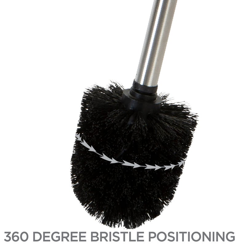 Bath Bliss Toilet Brush and Holder | Self Closing Lid | 360 Degree Brush Head | Bathroom Cleaning | Compact Size | Storage and Organization | Matte Grey - Image 5